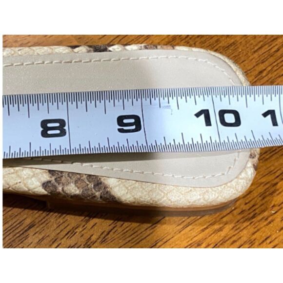 Zara Woman EU 41 US 10 leather snake print beige cream Tan nude slide sandals - Picture 13 of 13